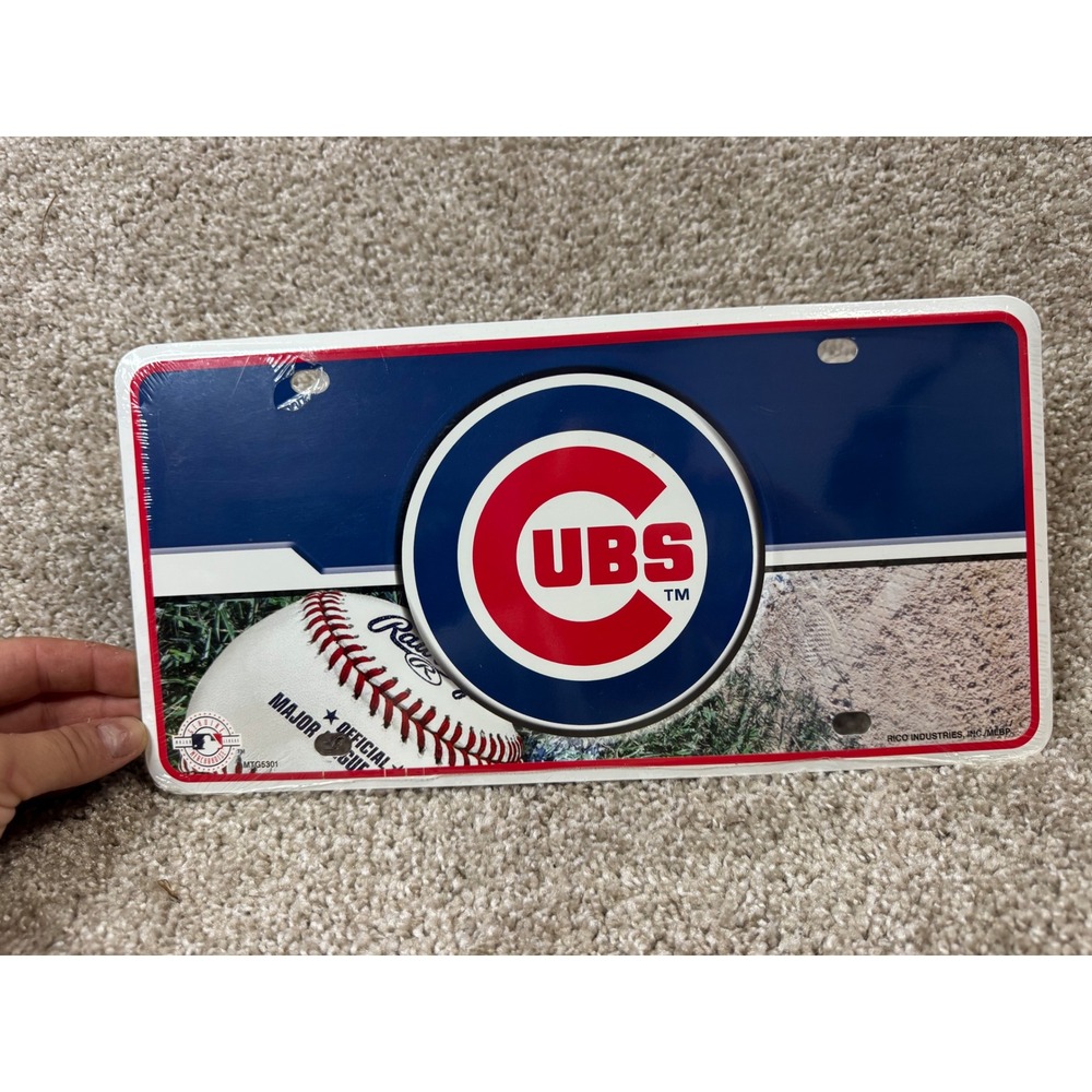 Chicago Cubs MLB License Plate Rico Industries Metal Vanity Tag MTGS301 New